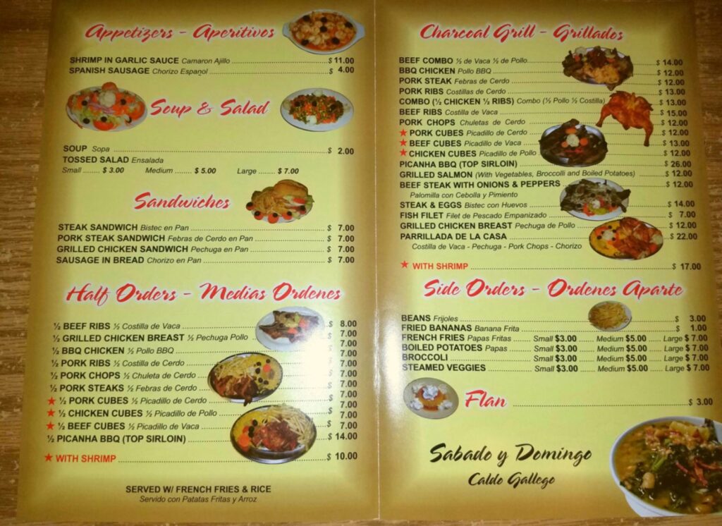 McWhorter Barbecue Menu 1