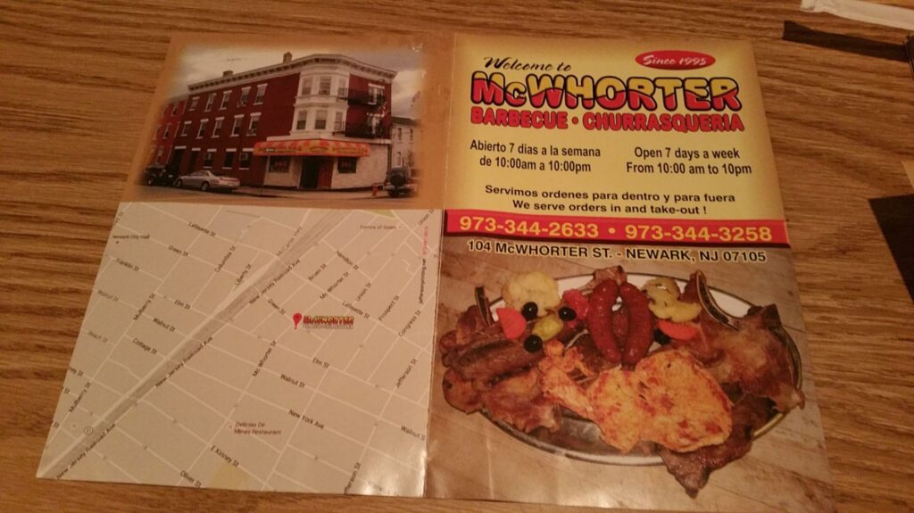 McWhorter Barbecue Menu 6