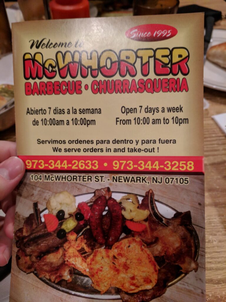 McWhorter Barbecue Menu 7